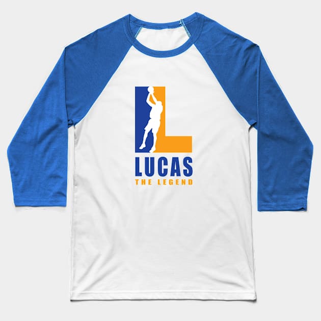 Lucas Custom Player Basketball Your Name The Legend Baseball T-Shirt by Baseball Your Name